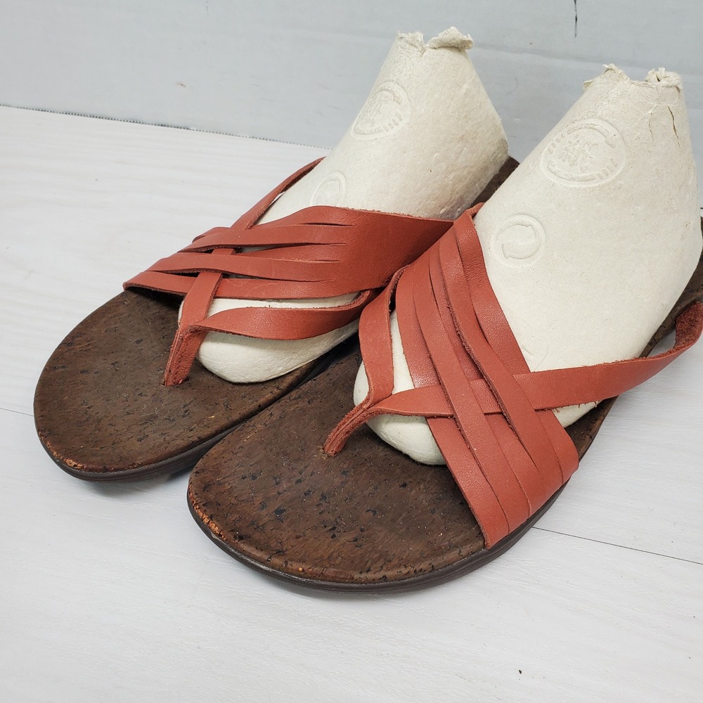 Merrell Redwood Womens Size 8 Leather Cork Comfort Thong Sandals‎